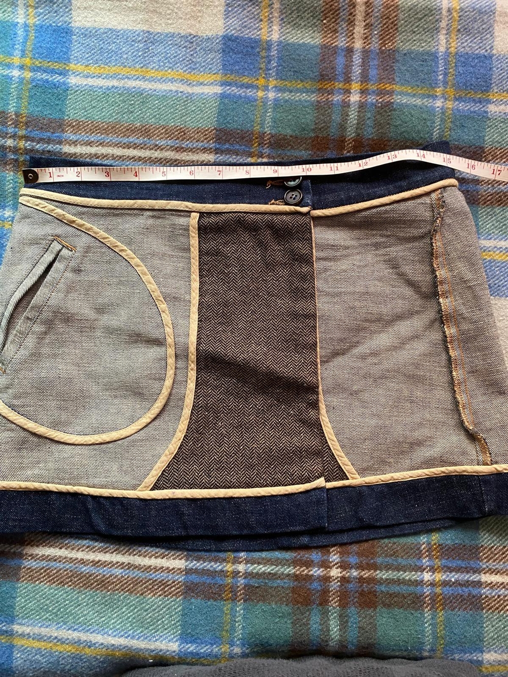 Vintage Nolita Denim Mini Skirt in Neutral Tones - Picture 6 of 6